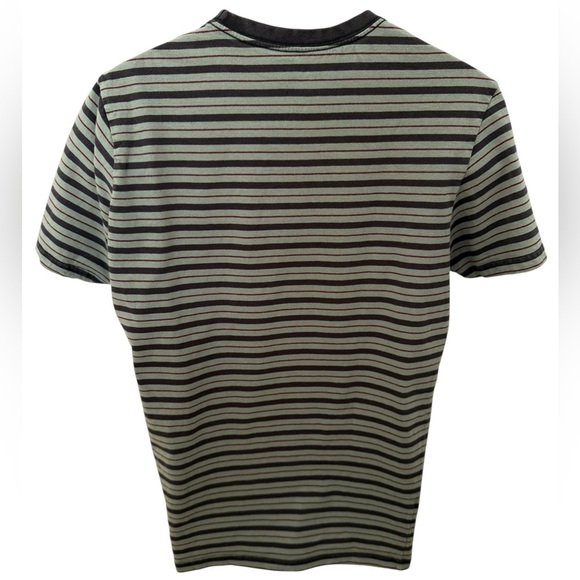 Volcom Stone Surf Skate Green, Grey & Red Striped Tee Shirt Men M Medium - Picture 5 of 6